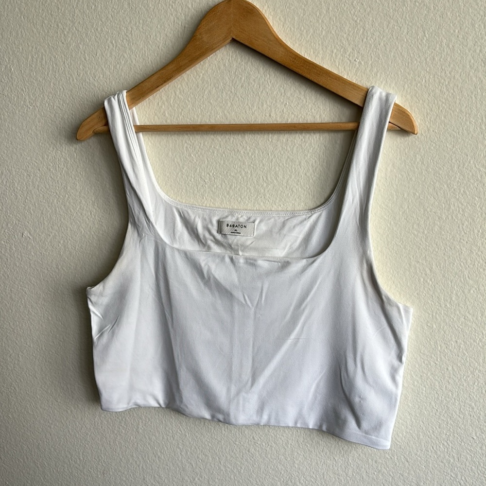 Babaton Cropped White Double Layered Tank Top Size XL